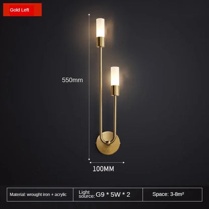 Modern Gold LED Wall Light – Nordic Sconce for Living Room, Bedroom, Kitchen, and Hallway Décor | Kalsten