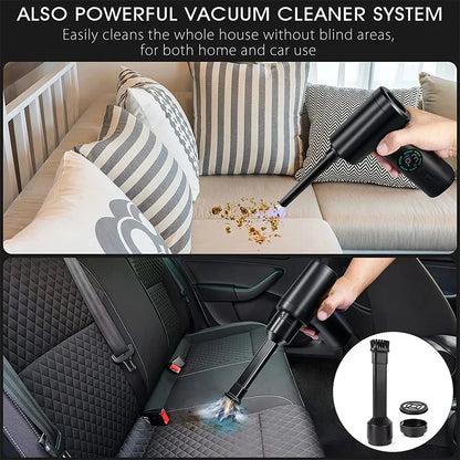 BowLift | 2-in-1 Portable Vacuum Cleaner and Blower with Compressed Air and LED Light (7500mAh)