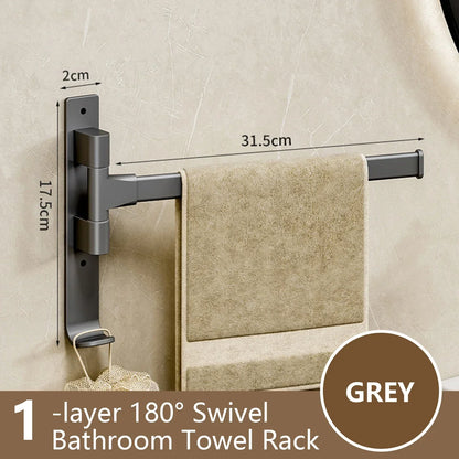 Skanto | Rotbart Towel Bar Rotbart Towel Rack Space Aluminum 1/2/3/4/5-Bar Towel Holder Kitchen Shelf Kitchen Hanging Shelf Wall Mounted