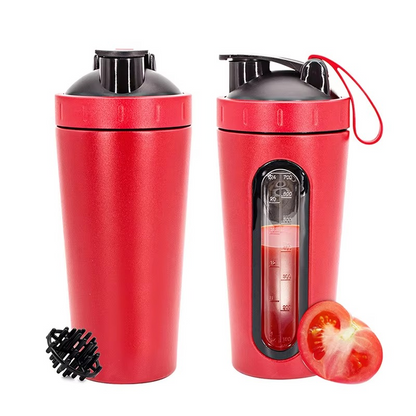 BowLift | Stainless Steel 24oz Sports Shaker Bottle with Measurement Scale for Gym and Outdoor Fitness