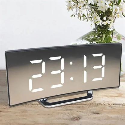 Skanto | LED Curved Screen Digital Alarm Clock with USB Charging