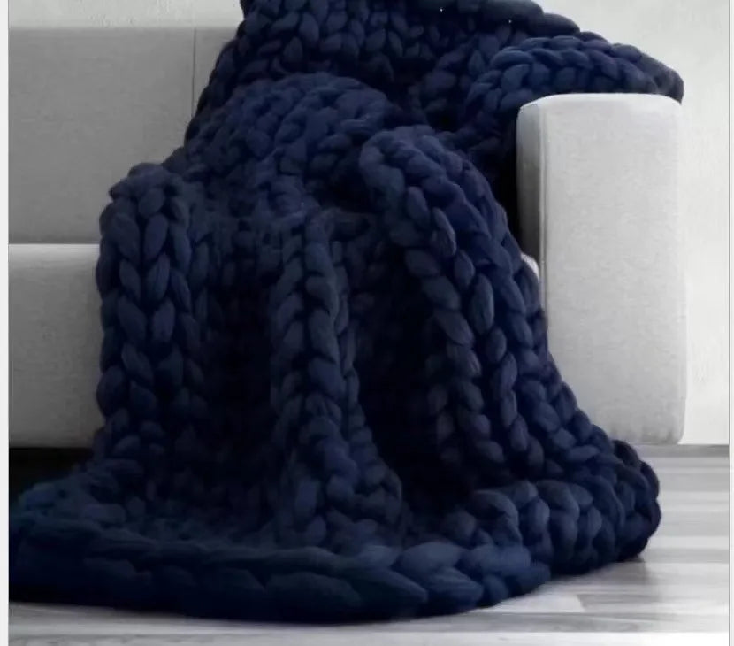 Chunky Knit Blanket – Cozy Wool Blanket for every room – Soft and warm – Perfect for sofa and bed
