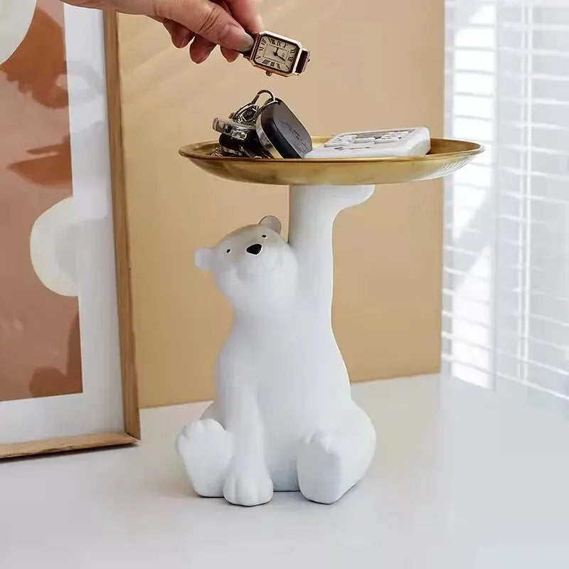 Skanto cute polar bear key storage fruit tray modern simple living room porch decoration home decor