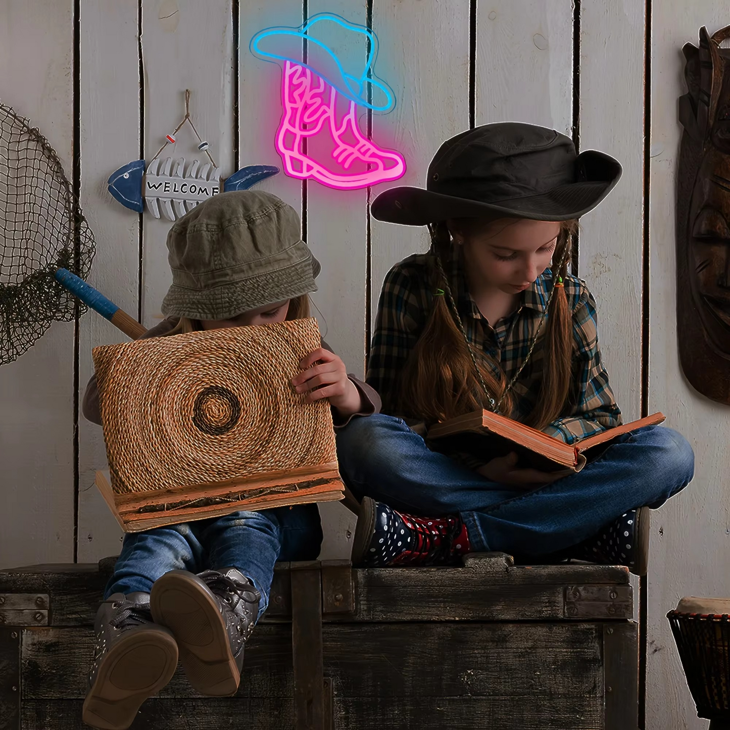 BowLift | USB-Powered Cowboy Boots Neon Sign for Western Decor