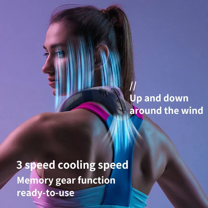 Portable Neck Fan 5200mAh – Rechargeable Portable Semiconductor Cooling Fan, Personal Portable Neck Air Conditioner | Karnz