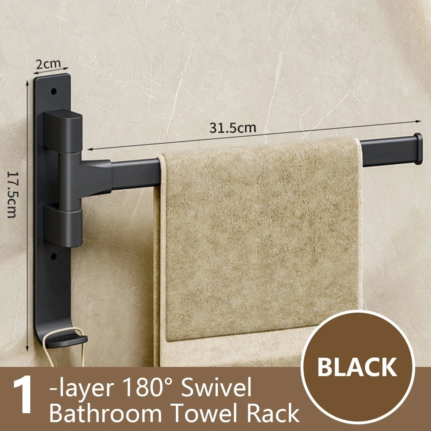 Skanto | Rotbart Towel Bar Rotbart Towel Rack Space Aluminum 1/2/3/4/5-Bar Towel Holder Kitchen Shelf Kitchen Hanging Shelf Wall Mounted