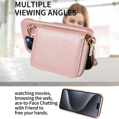 Skanto | Premium Leather Multi-Function iPhone Case with Anti-Degauss Protection