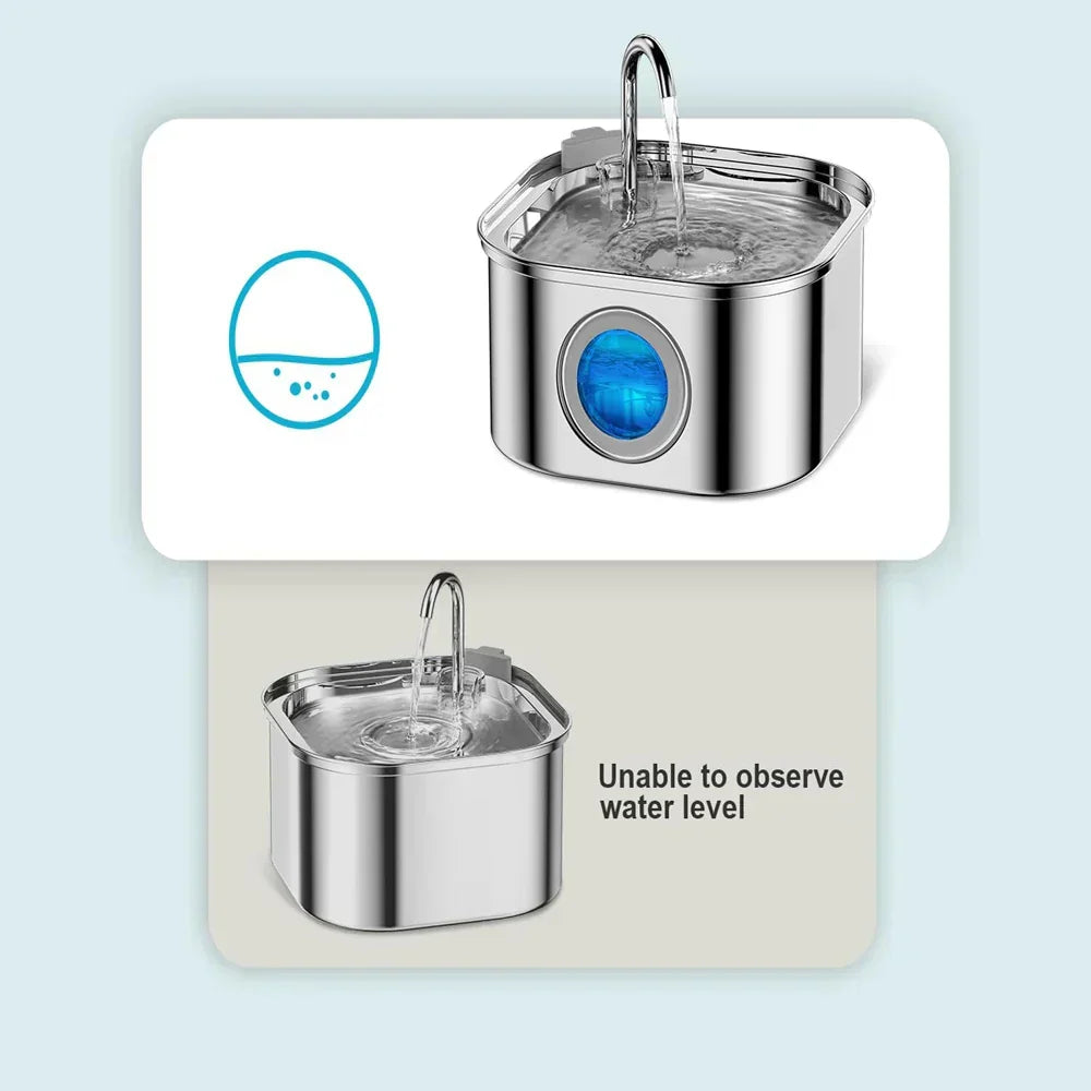Skanto | Skanto Felindra Cat Water Fountain | Stainless Steel | Flowing Water for Better Hydration | Quiet & Hygienic | 2,5 L Capacity