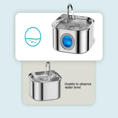 Skanto | Skanto Felindra Cat Water Fountain | Stainless Steel | Flowing Water for Better Hydration | Quiet & Hygienic | 2,5 L Capacity