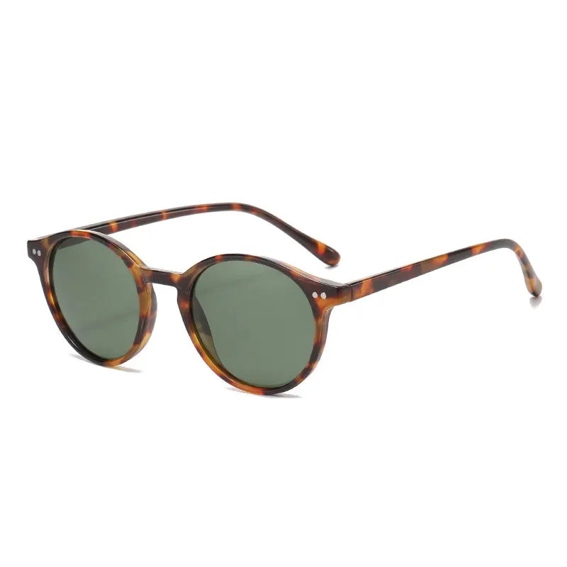 Skanto | Retro Round Polarized Sunglasses Classic Leopard Frame UV400 Fashion Wear Driving Glasses for Men & Women