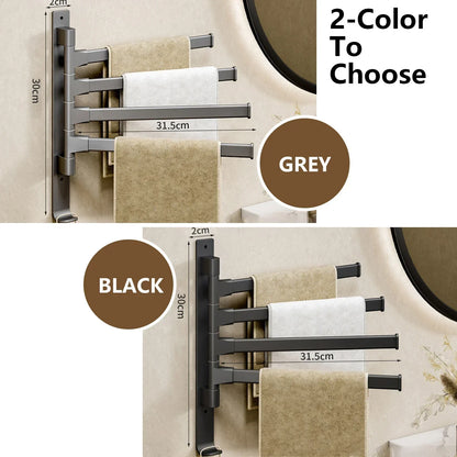 Skanto | Rotbart Towel Bar Rotbart Towel Rack Space Aluminum 1/2/3/4/5-Bar Towel Holder Kitchen Shelf Kitchen Hanging Shelf Wall Mounted