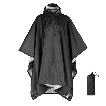 Skanto | 3-in-1 Outdoor Military Raincoat - Hooded Waterproof Poncho with Sleeves, Motorcycle Rain Cover, Ideal for Camping, Hiking, and Travel