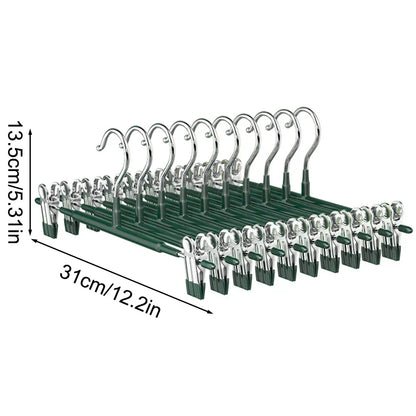 Kalsten | Closyra Stainless Steel Hanger with Clips | Adjustable & Non-Slip | For Skirts, Pants & Underwear | Space-Saving & Seamless