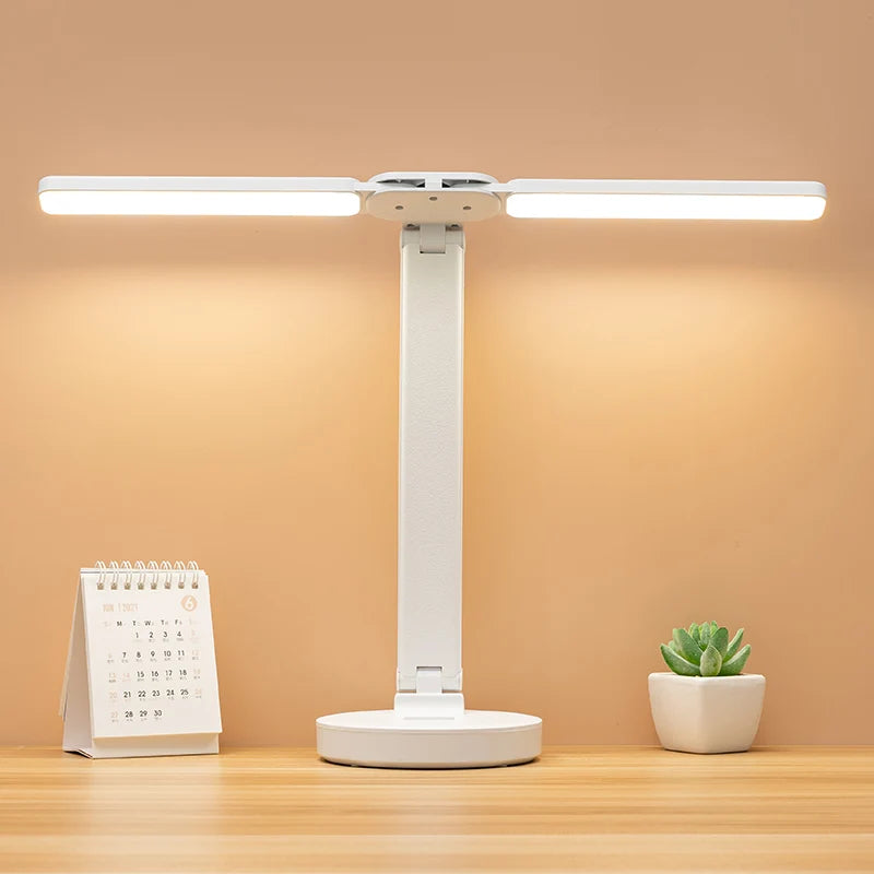 Adjustable Reading Lamp - Rechargeable Dimmable with Phone Table