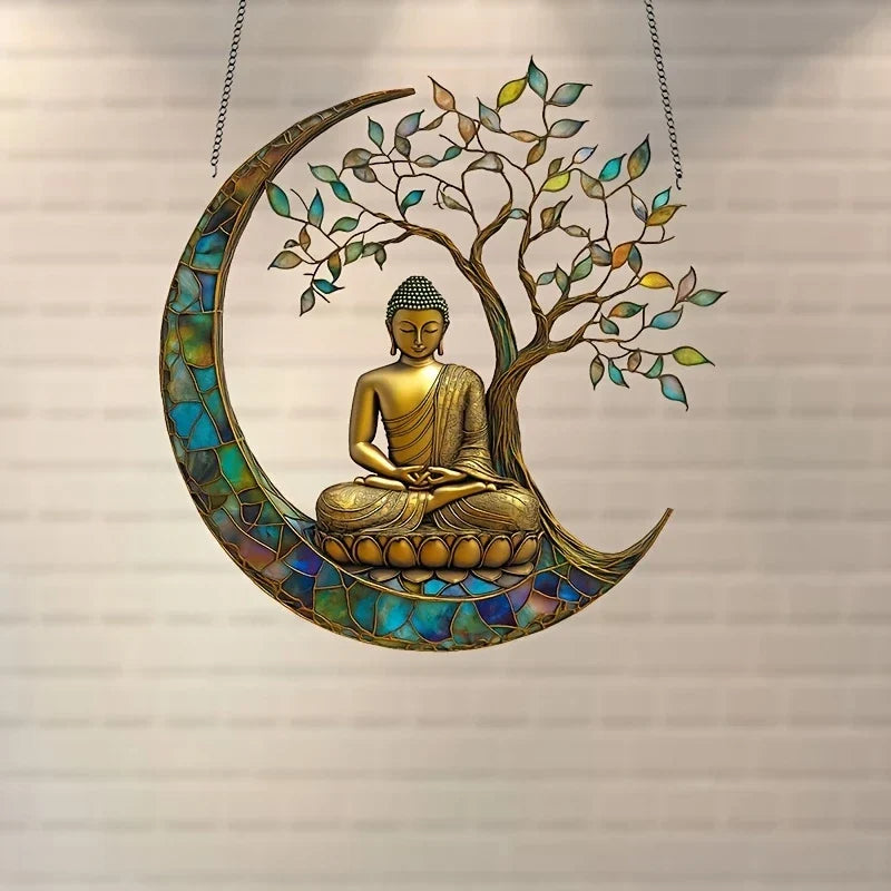 Brehn | Acrylic Sun Catcher ZenLight | 2D Buddha Decor | Window & Home Accessory | Spiritual Room Design