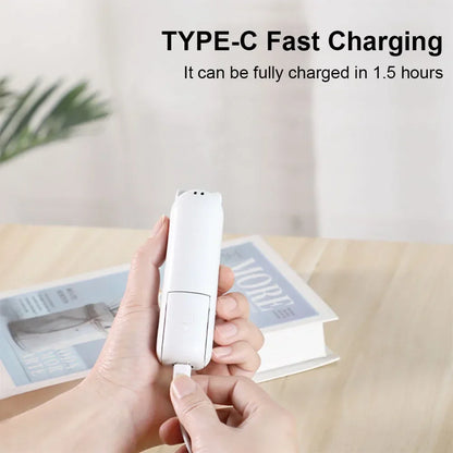 Portable Mini Handheld Fan – Rechargeable foldable pocket fan with battery, cooling handheld fan and power bank function | Karnz