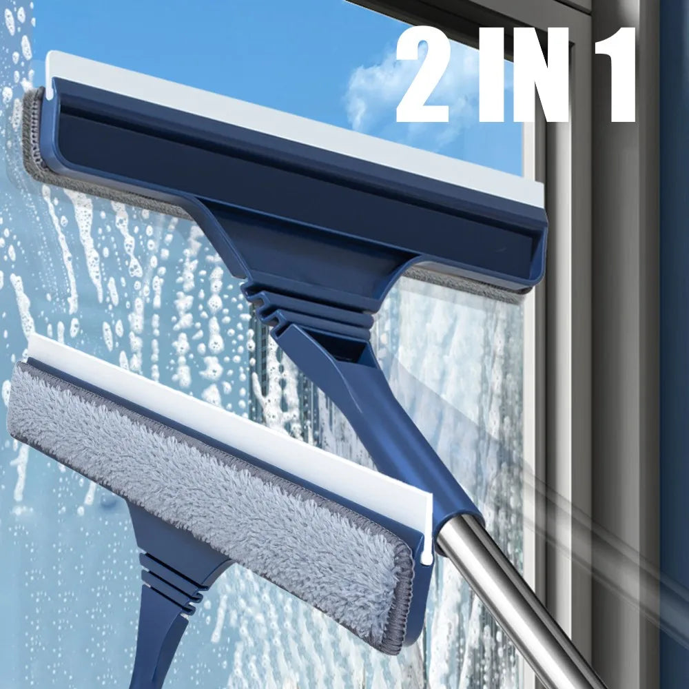 Skanto | FensterFlex 2-in-1 Window Cleaner | Adjustable Telescopic Handle | Cloth and Microfiber Mop | For Windows, Glass, and Frames