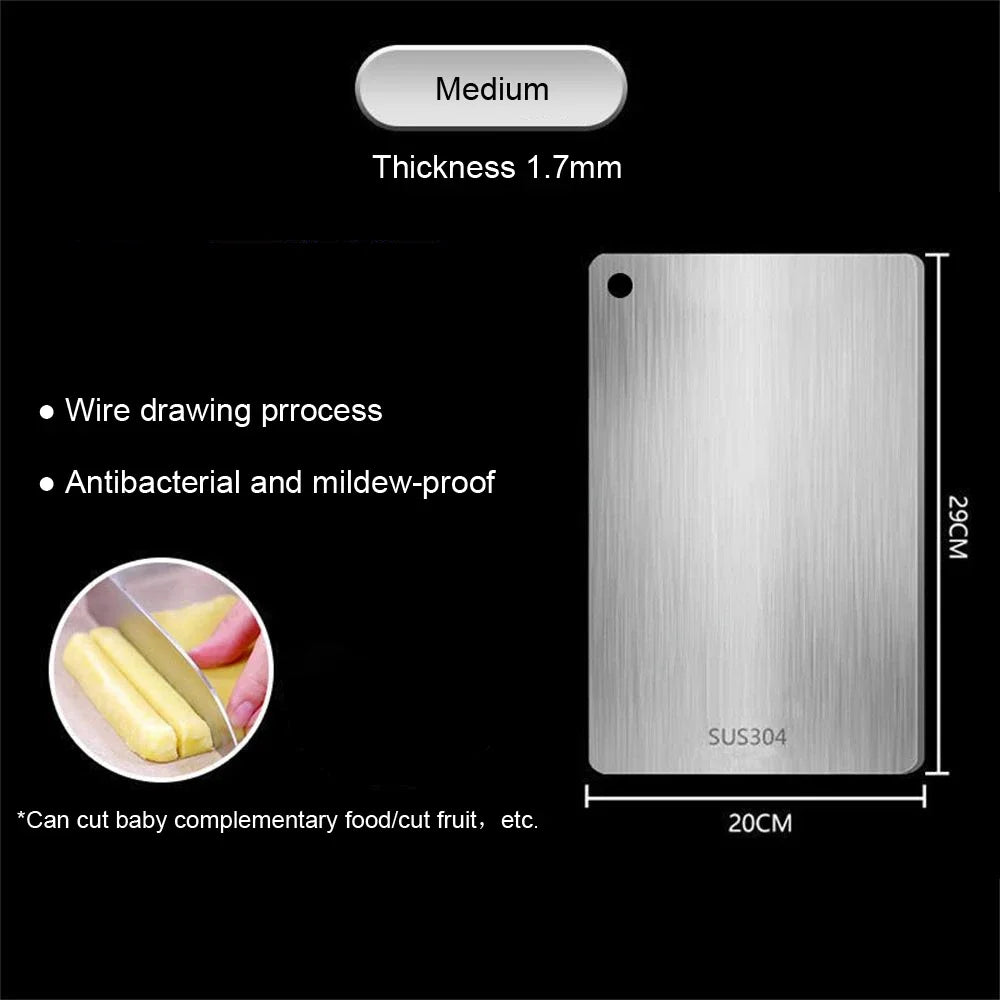 Skanto | 316 Stainless Steel Cutting Board – Thick, Double-Sided Chopping Board for Kitchen, Household Use, and Dough Kneading
