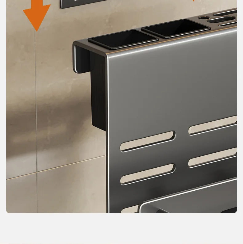 ChefSpace Wall-mounted Knife Holder with Storage for Cutting Boards – Stainless Steel Karnz