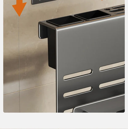 ChefSpace Wall-mounted Knife Holder with Storage for Cutting Boards – Stainless Steel Karnz