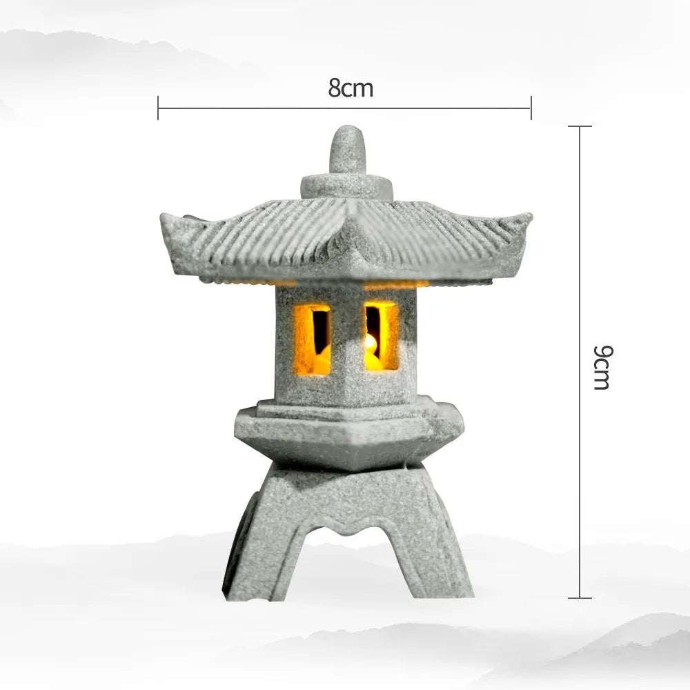 Skanto | Mini Pagoda ZenStone | Sandstone Decoration | For Garden, Bonsai & Zen Oases | Handmade