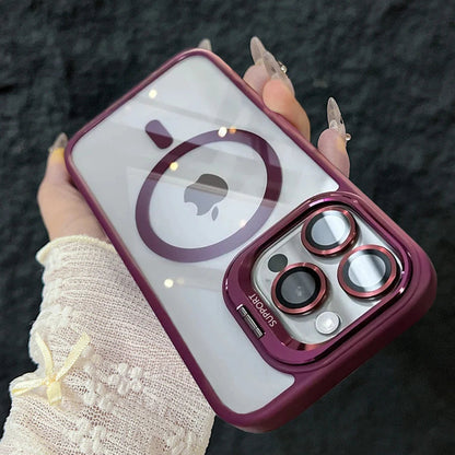 Skanto | Magnetic Shockproof Magsafe Phone Case Stand Glass Lens Protector Cover