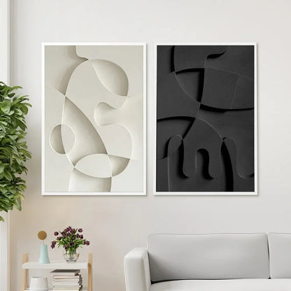 Abstract Minimalist 3d Design Wall Art Fine Art Canvas Prints Pictures For Modern Apartment Living Room Dining Room Home Office Decor | Bowlift