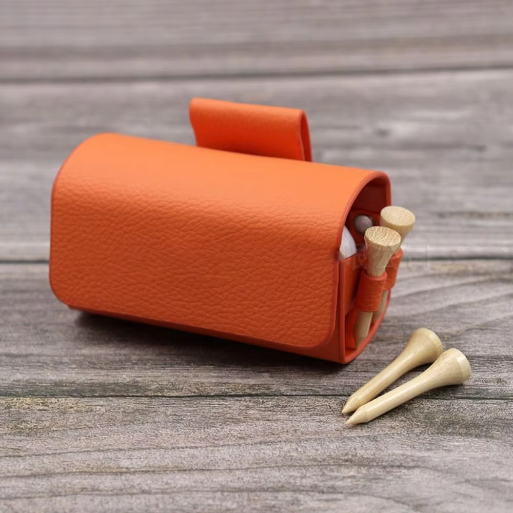BowLift | PU Leather Golf Ball Waist Pouch Outdoor Storage Case with Clip