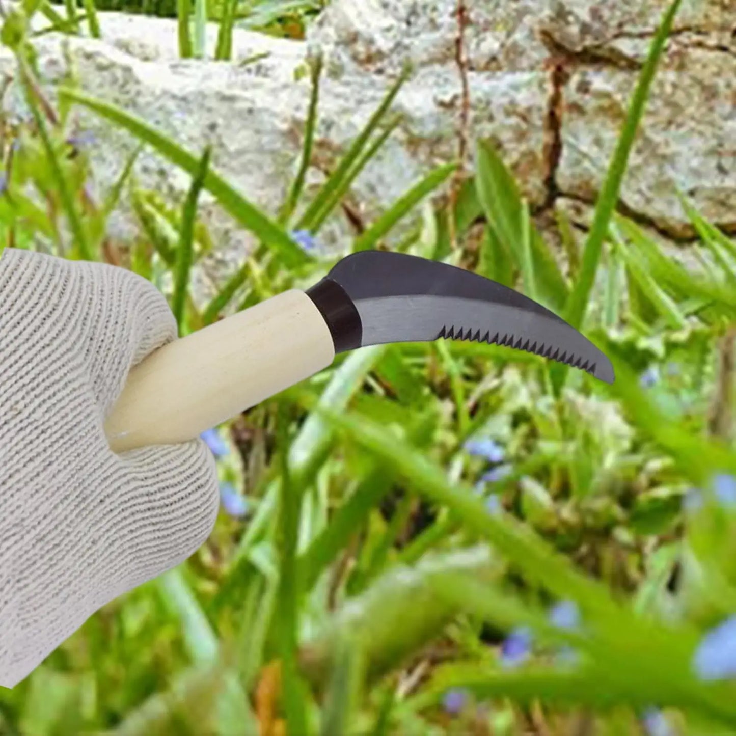 BowLift | ZenWeed Garden Knife | Precise Stainless Steel Blade | Ergonomic Wooden Handle | Compact & Handy