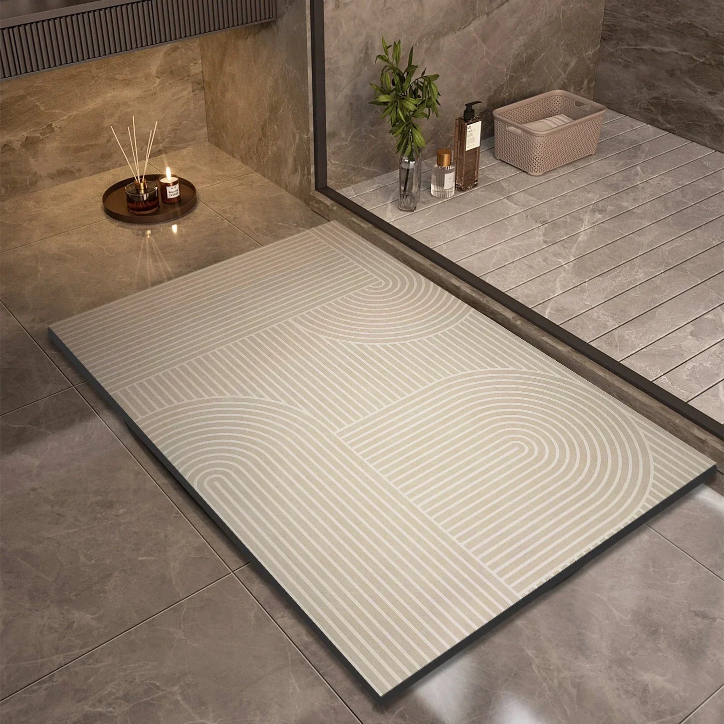 Skanto | Super Absorbent Non-Slip Bath Mat Quick-Drying Shower Rug