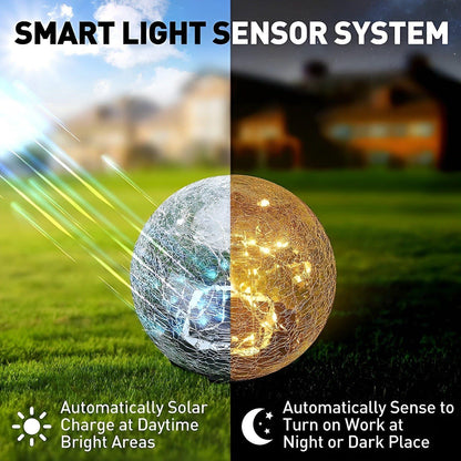 BowLift | Lumora Solar Garden Light | Warm White LED Light | Automatic & IP65 Waterproof | Broken Glass Design