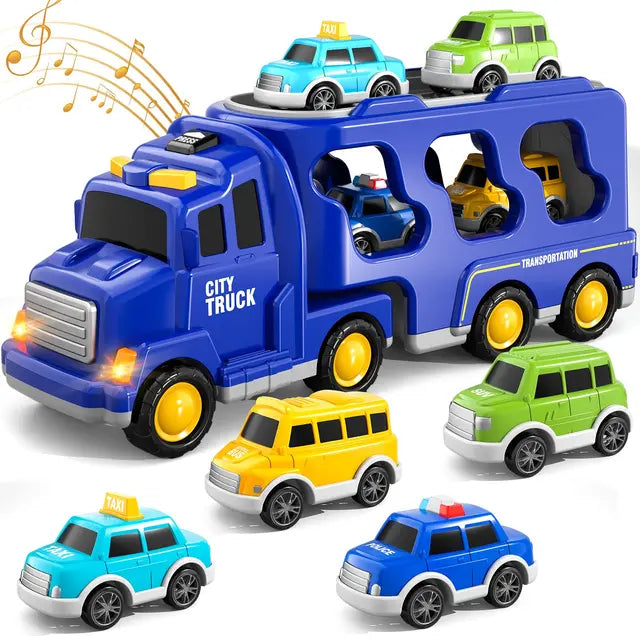 Skanto | Double-Decker Toy Truck with Mini Cars and Music