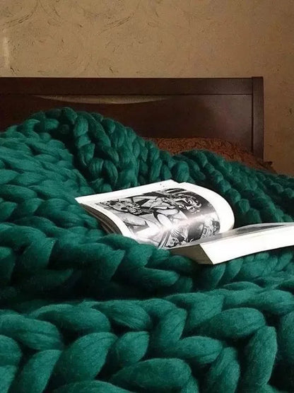 Chunky Knit Blanket – Cozy Wool Blanket for every room – Soft and warm – Perfect for sofa and bed