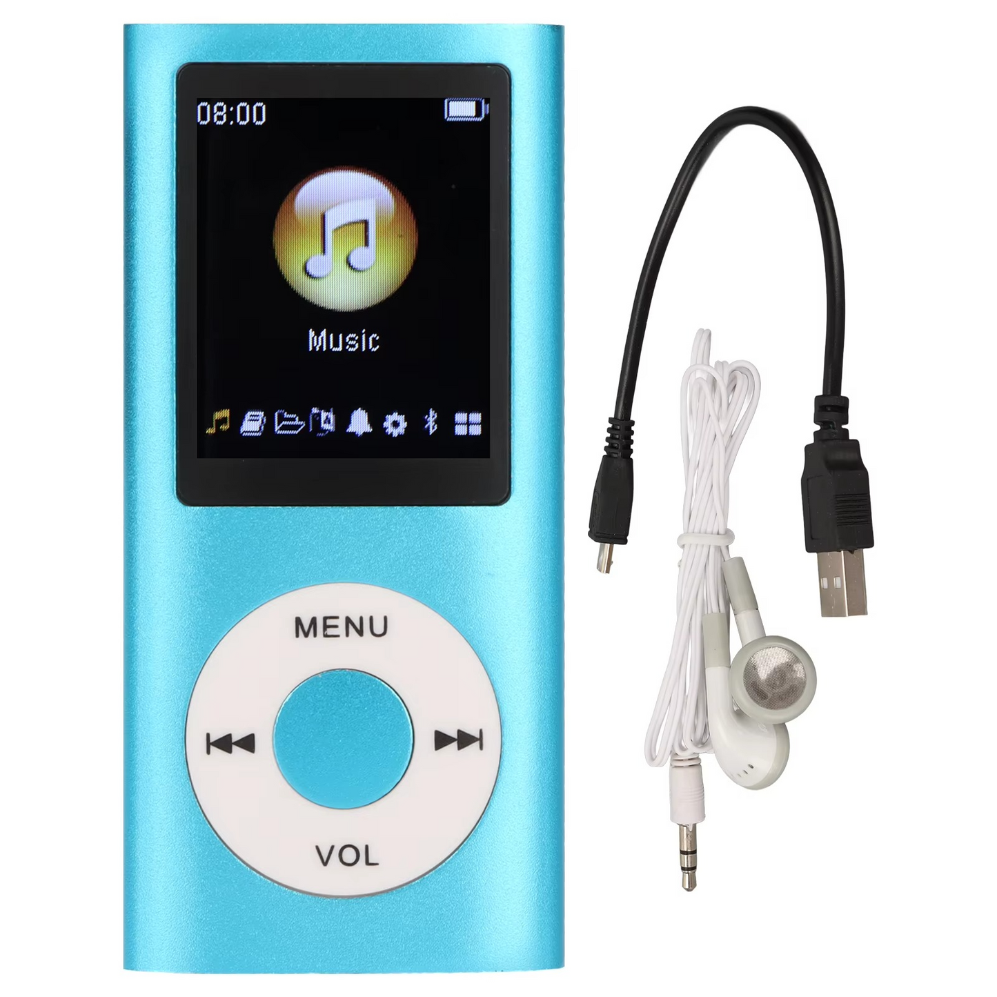 Compact MP3 player with high-resolution 1.8-inch LCD display.
