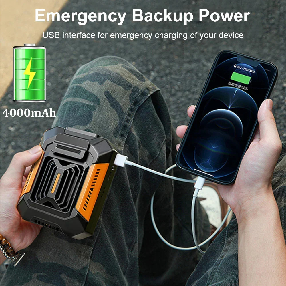 BowLift | Venturio 3-in-1 Clip Fan | With LED & Powerbank | Portable & Powerful | 4000 mAh Battery