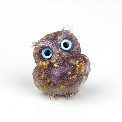 BowLift | Natural Crystal Owl Figurine: Handmade Collector's Item