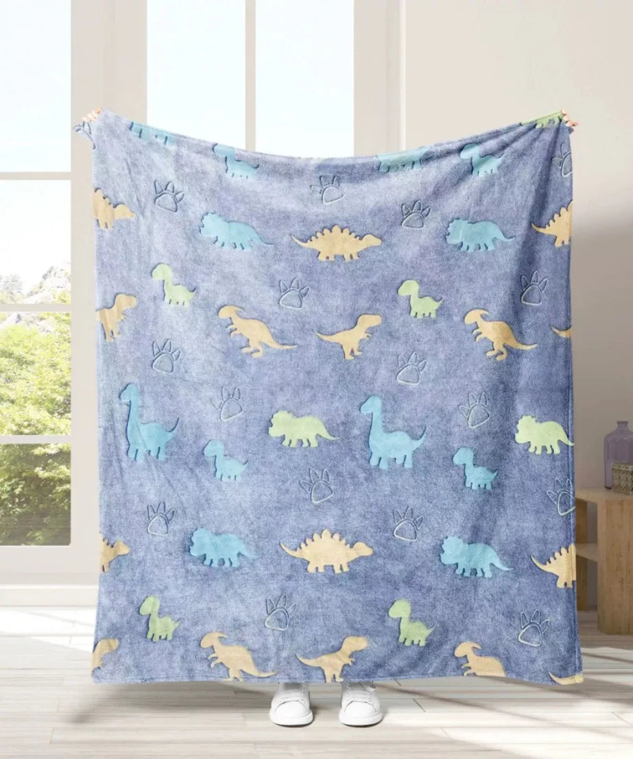 Skanto | StellaLumi | Glowing Unicorn Blanket | Cozy & Magical | Glow-in-the-Dark Stars & Hearts | Gift for Kids & Adults
