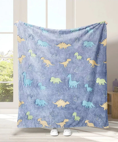 Skanto | StellaLumi | Glowing Unicorn Blanket | Cozy & Magical | Glow-in-the-Dark Stars & Hearts | Gift for Kids & Adults