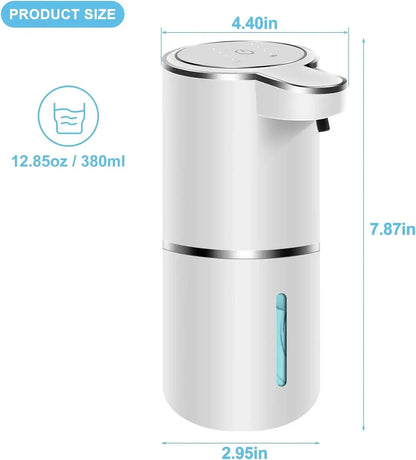 Skanto | Smart 380ml Touchless Foam Soap Dispenser - USB Rechargeable, 4-Level Foam Volume Adjustment