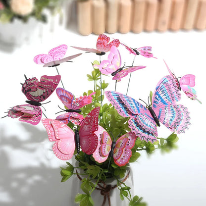 BowLift | FloraViva Butterfly Garden Stakes | Set of 10 | Weatherproof & Colorful | For Beds, Flower Pots & Balcony