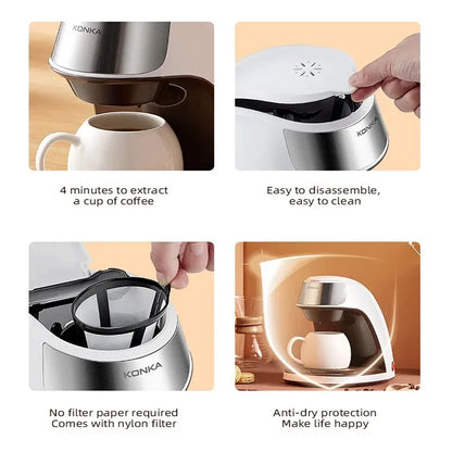 BowLift | KONKA Coffee Machine 2 in 1, Tea and Coffee Powder, Multiple Drops, Cafeteria, Quick Heating, Office and Home, 220 V, Easy to Use