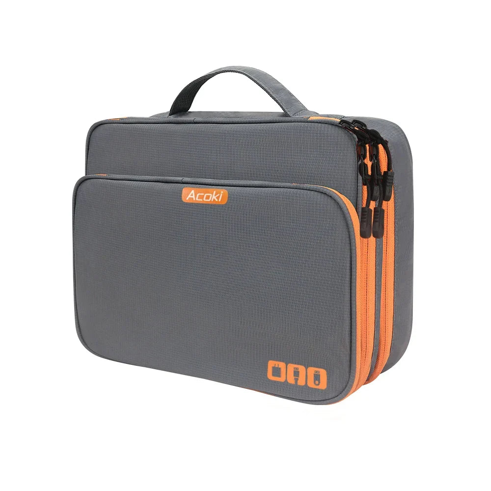 Skanto | TECHNIVO LayerPro Electronics Organizer | 3-Layer Cable Bag | Waterproof & Large Volume | For iPad, Chargers & Accessories