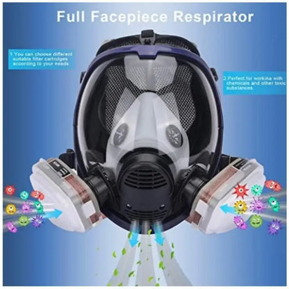 Skanto | Full Face Respirator Mask with Anti-Fog Lens and Industrial Gas Filters