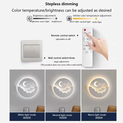 BowLift | Magical LED Wall Lamp – Moon & Stars Night Light