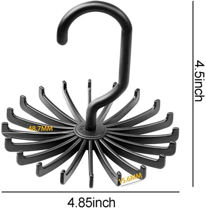 Skanto | Rotating Hook Holder - Space-Saving Tie, Belt, and Scarf Hanger for Closet Organization