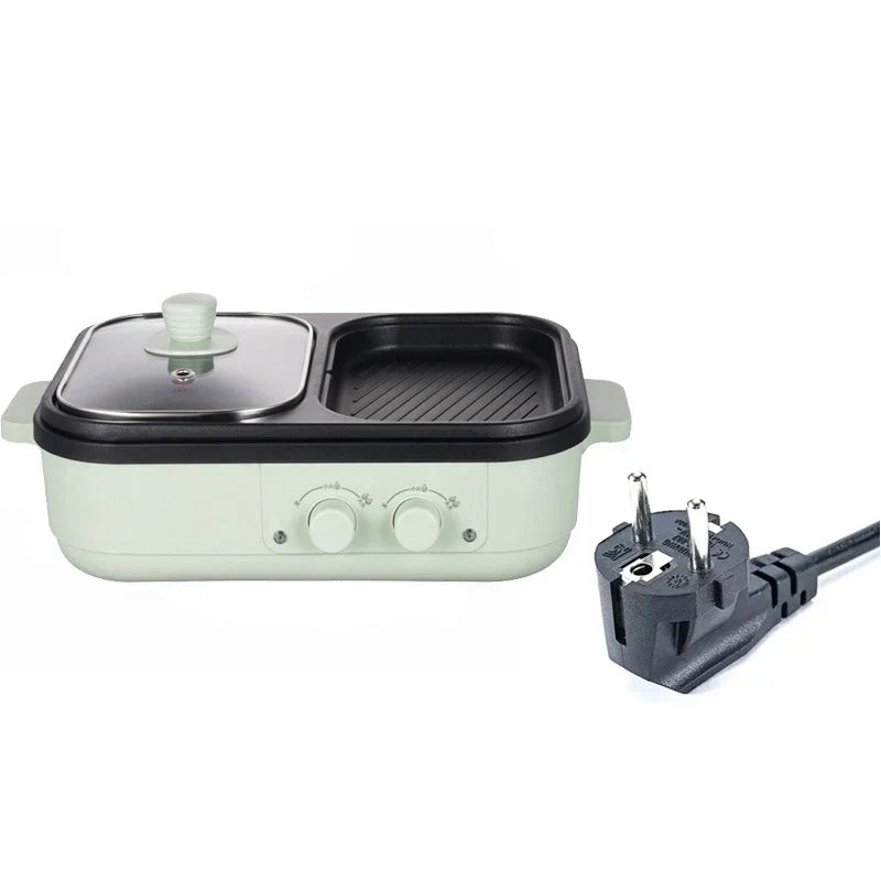 Skanto | 2-in-1 Non-stick Shabu Pot and Grill - Multicooker for BBQ, Shabu Shabu, Steak, Ramen and Noodles, Electric Pot