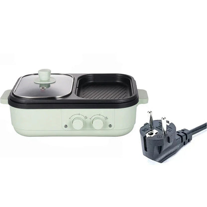 Skanto | 2-in-1 Non-stick Shabu Pot and Grill - Multicooker for BBQ, Shabu Shabu, Steak, Ramen and Noodles, Electric Pot