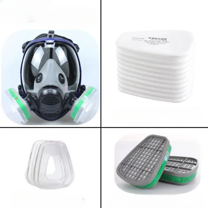 Skanto | Full Face Respirator Mask with Anti-Fog Lens and Industrial Gas Filters