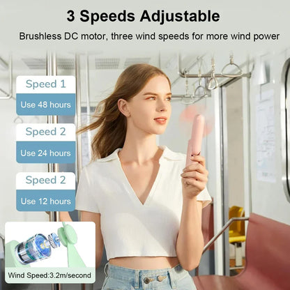 Portable Mini Handheld Fan – Rechargeable foldable pocket fan with battery, cooling handheld fan and power bank function | Karnz