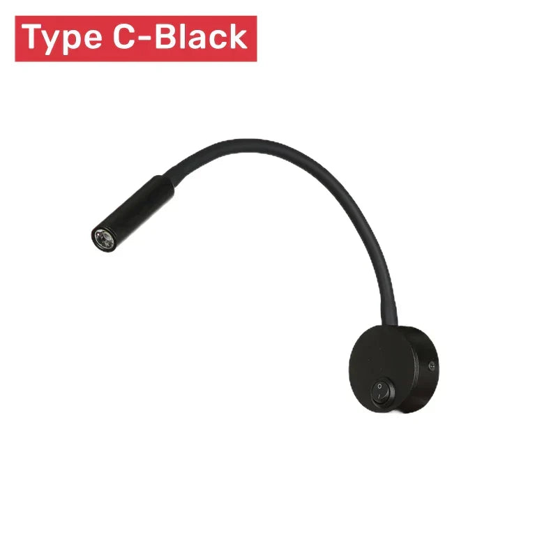 Karnz | Modern Flexible LED Reading Wall Lamp with Switch for Bedroom and Study - 1W/3W